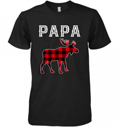 Papa Moose Red Plaid Christmas Pajama Men's Premium T-Shirt