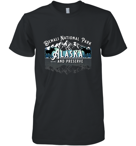 Denali National Park Alaska AK USA Moose Souvenir Men's Premium T-Shirt Men's Premium T-Shirt / Black / XS Men's Premium T-Shirt - HHHstores