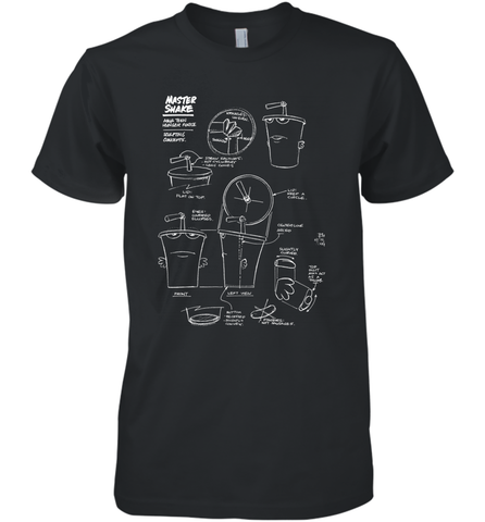 Aqua Teen Hunger Force Master Shake Sculptin Diagram Men's Premium T-Shirt Men's Premium T-Shirt / Black / XS Men's Premium T-Shirt - HHHstores