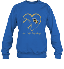 UCF Knights Football Inside Heart  Team  Apparel Crewneck Sweatshirt Crewneck Sweatshirt - HHHstores