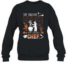 My Broom Broke So Now I Became A Chef Halloween Funny Crewneck Sweatshirt