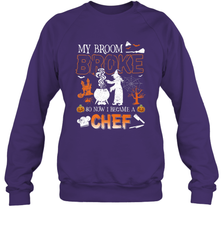 My Broom Broke So Now I Became A Chef Halloween Funny Crewneck Sweatshirt Crewneck Sweatshirt - HHHstores
