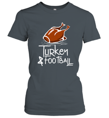 Turkey And Football Thanksgiving Day Football Fan Holiday Gift Women's T-Shirt Women's T-Shirt - HHHstores