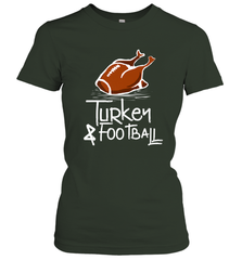 Turkey And Football Thanksgiving Day Football Fan Holiday Gift Women's T-Shirt Women's T-Shirt - HHHstores