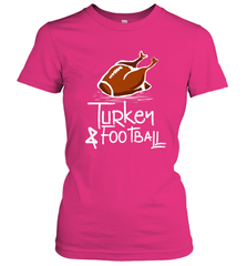 Turkey And Football Thanksgiving Day Football Fan Holiday Gift Women's T-Shirt Women's T-Shirt - HHHstores