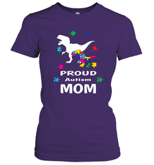 Proud Autism Mom T Rex Dinosaur Autism Awareness Women's T-Shirt Women's T-Shirt - HHHstores
