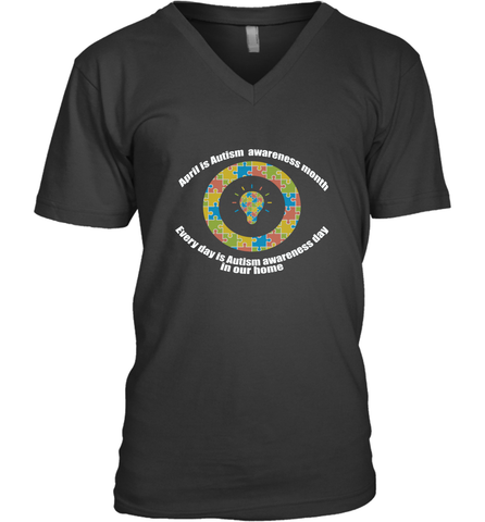 April is autism awareness month , Every day is Autism awareness day in our home AutismT shirt Men's V-Neck Men's V-Neck / Black / S Men's V-Neck - HHHstores