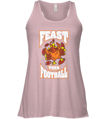Funny Thanksgiving Turkey Feast Than Football Women's Racerback Tank Women's Racerback Tank - HHHstores