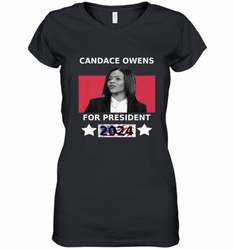 Candace Owens For President 2024 Women's V-Neck T-Shirt