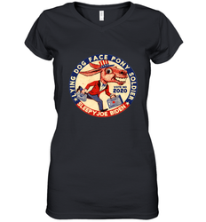 Lying Dog Face Pony Soldier Quid Pro Quo Joe Biden Donkey Women's V-Neck T-Shirt
