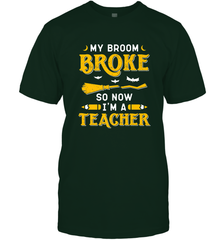 My Broom Broke So Now I'm A Teacher Shirt Funny Halloween Men's T-Shirt Men's T-Shirt - HHHstores