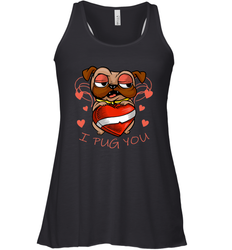 I Pug You Cute Valentines Day Love Heart Pug Dog Valentine Women's Racerback Tank