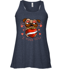 I Pug You Cute Valentines Day Love Heart Pug Dog Valentine Women's Racerback Tank Women's Racerback Tank - HHHstores