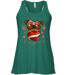 I Pug You Cute Valentines Day Love Heart Pug Dog Valentine Women's Racerback Tank Women's Racerback Tank - HHHstores