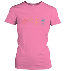 Love ASL Sign language Alphabet Valentines Day Gift idea Women's T-Shirt Women's T-Shirt - HHHstores