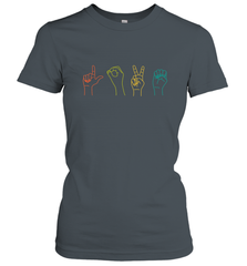 Love ASL Sign language Alphabet Valentines Day Gift idea Women's T-Shirt Women's T-Shirt - HHHstores