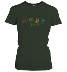 Love ASL Sign language Alphabet Valentines Day Gift idea Women's T-Shirt Women's T-Shirt - HHHstores