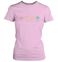 Love ASL Sign language Alphabet Valentines Day Gift idea Women's T-Shirt Women's T-Shirt - HHHstores
