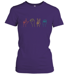 Love ASL Sign language Alphabet Valentines Day Gift idea Women's T-Shirt Women's T-Shirt - HHHstores