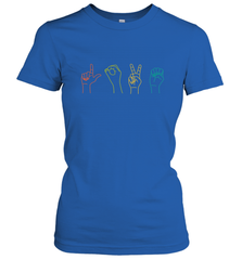 Love ASL Sign language Alphabet Valentines Day Gift idea Women's T-Shirt Women's T-Shirt - HHHstores
