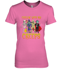 Chillin With My Creeps Vampire Halloween Skeleton Witch Women's Premium T-Shirt Women's Premium T-Shirt - HHHstores