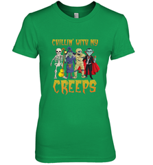 Chillin With My Creeps Vampire Halloween Skeleton Witch Women's Premium T-Shirt Women's Premium T-Shirt - HHHstores