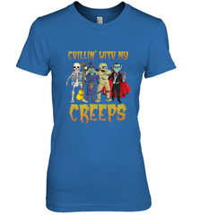 Chillin With My Creeps Vampire Halloween Skeleton Witch Women's Premium T-Shirt Women's Premium T-Shirt - HHHstores