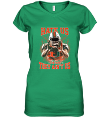 Miami Hurricanes Hate Us Cause They Ain'T Us T Shirt Women's V-Neck T-Shirt Women's V-Neck T-Shirt - HHHstores