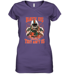 Miami Hurricanes Hate Us Cause They Ain'T Us T Shirt Women's V-Neck T-Shirt Women's V-Neck T-Shirt - HHHstores