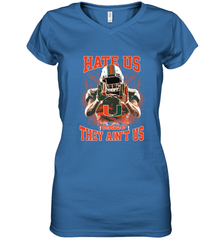 Miami Hurricanes Hate Us Cause They Ain'T Us T Shirt Women's V-Neck T-Shirt Women's V-Neck T-Shirt - HHHstores
