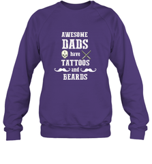 Awesome dads have tattoo and beards Happy Father's day Crewneck Sweatshirt Crewneck Sweatshirt - HHHstores