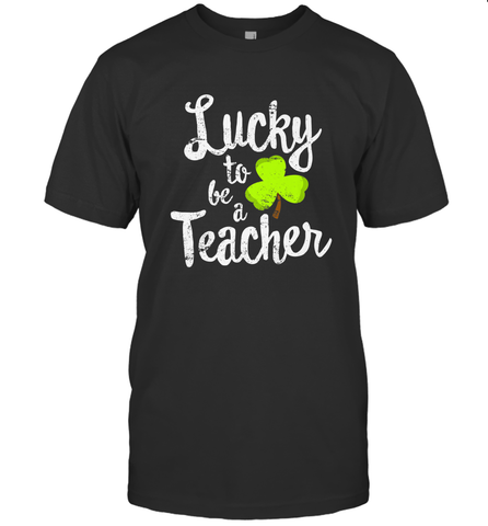 Teacher St. Patrick's Day Shirt, Lucky To Be A Teacher Men's T-Shirt Men's T-Shirt / Black / S Men's T-Shirt - HHHstores