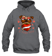 I Pug You Cute Valentines Day Love Heart Pug Dog Valentine Hooded Sweatshirt Hooded Sweatshirt - HHHstores