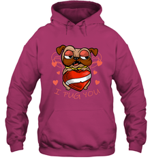 I Pug You Cute Valentines Day Love Heart Pug Dog Valentine Hooded Sweatshirt Hooded Sweatshirt - HHHstores