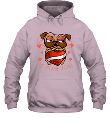 I Pug You Cute Valentines Day Love Heart Pug Dog Valentine Hooded Sweatshirt Hooded Sweatshirt - HHHstores