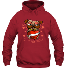 I Pug You Cute Valentines Day Love Heart Pug Dog Valentine Hooded Sweatshirt Hooded Sweatshirt - HHHstores