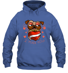 I Pug You Cute Valentines Day Love Heart Pug Dog Valentine Hooded Sweatshirt Hooded Sweatshirt - HHHstores