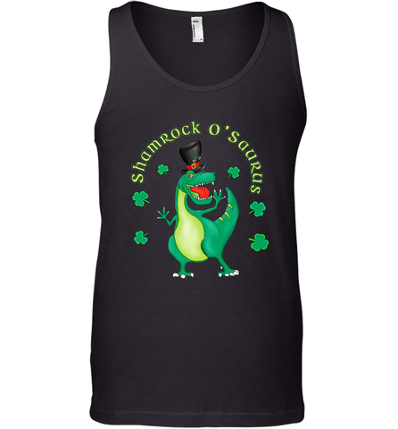 T Rex Dinosaur St. Patrick's Day Irish Funny Men's Tank Top Men's Tank Top / Black / XS Men's Tank Top - HHHstores