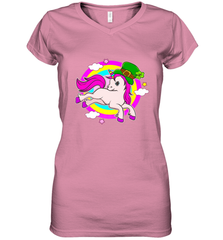 Irish Leprechaun Unicorn Cute St Patricks Day Ireland Women's V-Neck T-Shirt Women's V-Neck T-Shirt - HHHstores