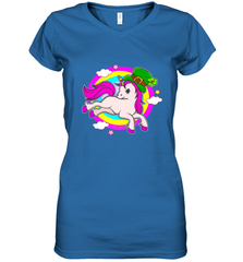 Irish Leprechaun Unicorn Cute St Patricks Day Ireland Women's V-Neck T-Shirt Women's V-Neck T-Shirt - HHHstores