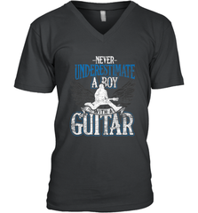 Guitarist Men Boys  Never Underestimate A Boy With A Guitar Men's V-Neck Men's V-Neck - HHHstores