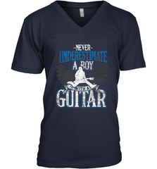 Guitarist Men Boys  Never Underestimate A Boy With A Guitar Men's V-Neck Men's V-Neck - HHHstores