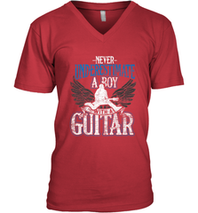 Guitarist Men Boys  Never Underestimate A Boy With A Guitar Men's V-Neck Men's V-Neck - HHHstores