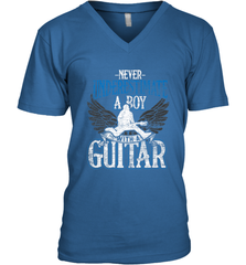 Guitarist Men Boys  Never Underestimate A Boy With A Guitar Men's V-Neck Men's V-Neck - HHHstores