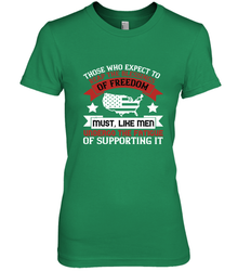 Those who expect to reap the blessings of freedom, must, like men, undergo the fatigue of supporting it 01 Women's Premium T-Shirt