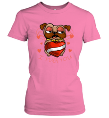 I Pug You Cute Valentines Day Love Heart Pug Dog Valentine Women's T-Shirt Women's T-Shirt - HHHstores
