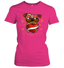 I Pug You Cute Valentines Day Love Heart Pug Dog Valentine Women's T-Shirt Women's T-Shirt - HHHstores