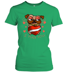 I Pug You Cute Valentines Day Love Heart Pug Dog Valentine Women's T-Shirt Women's T-Shirt - HHHstores