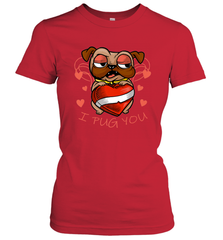 I Pug You Cute Valentines Day Love Heart Pug Dog Valentine Women's T-Shirt Women's T-Shirt - HHHstores