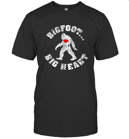 Bigfoot Heart Valentine's Day Lover Art Graphics Great Gift Men's T-Shirt Men's T-Shirt / Black / S Men's T-Shirt - HHHstores